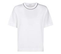 Brunello Cucinelli, ,Tops ,Donna ,Bianco ,M T-shirt in jersey