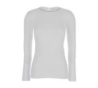 Brunello Cucinelli - Top bianco a maniche lunghe con dettaglio Monile - -Tops -Donna -Bianco -S