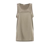 Brunello Cucinelli - Top in Seta Stretch con Scollo Tondo - - Tops - Donna - Beige - M