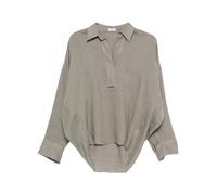 Brunello Cucinelli, ,Tops ,Donna ,Verde ,M Camicia in Lino con Scollo a V