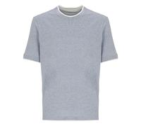 Brunello Cucinelli, ,Tops ,Uomo ,Blu ,XL T-shirt in lino e cotone