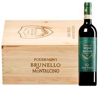 Brunello di Montalcino Podernovi DOCG 2016 6 bottiglie in cassetta di legno 4,5 l