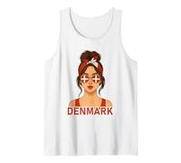 Brunette Danish Girl Denmark Flag Danish Girlfriend Wife Canotta