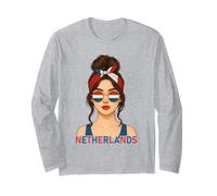 Brunette Dutch Girl Netherlands Flag Dutch Girlfriend Wife Maglia a Manica