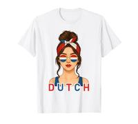 Brunette Dutch Girl Netherlands Flag Dutch Girlfriend Wife Maglietta