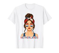 Brunette Dutch Girl Netherlands Flag Dutch Girlfriend Wife Maglietta