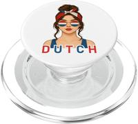 Brunette Dutch Girl Netherlands Flag Dutch Girlfriend Wife PopSockets PopGrip per MagSafe