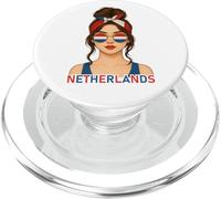 Brunette Dutch Girl Netherlands Flag Dutch Girlfriend Wife PopSockets PopGrip per MagSafe