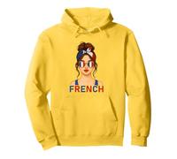 Brunette French Girl France Flag French Girlfriend Wife Felpa con Cappuccio