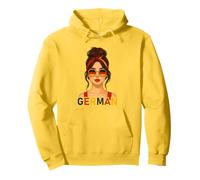 Brunette German Girl Germany Flag German Girlfriend Wife Felpa con Cappuccio