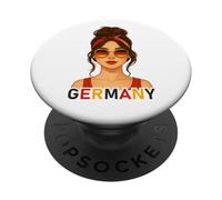 Brunette German Girl Germany Flag German Girlfriend Wife PopSockets PopGrip Adesivo