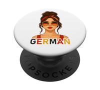 Brunette German Girl Germany Flag German Girlfriend Wife PopSockets PopGrip Adesivo
