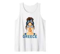 Brunette Greek Girl Greece Flag Greek Girlfriend Wife Canotta