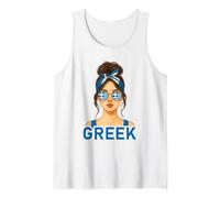 Brunette Greek Girl Greece Flag Greek Girlfriend Wife Canotta