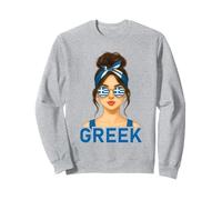 Brunette Greek Girl Greece Flag Greek Girlfriend Wife Felpa