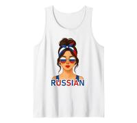 Brunette Russian Girl Russia Flag Russian Girlfriend Wife Canotta