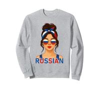 Brunette Russian Girl Russia Flag Russian Girlfriend Wife Felpa