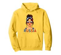 Brunette Russian Girl Russia Flag Russian Girlfriend Wife Felpa con Cappuccio