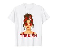 Brunette Turkish Girl Turkey Flag Turkish Girlfriend Wife Maglietta