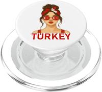 Brunette Turkish Girl Turkey Flag Turkish Girlfriend Wife PopSockets PopGrip per MagSafe