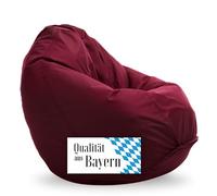 Bruni Pouf Classico L in Bordeaux - XL pouf con sacco interno per lettura, fodera rimovibile, perline EPS per uso alimentare come imbottitura Bean Bag, made in Germany