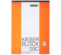 Brunnen 1042923 KIESER Blocconb con Lineatur 03C, formato A4, 50 fogli, Bianco, 1 Pezzo