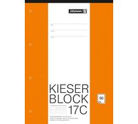 Brunnen 1042927 KIESER Blocco con Lineatur 21, formato A4, 50 fogli, Bianco, 1 Pezzo