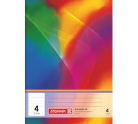 Brunnen 104530402, quaderno scolastico a righe, rigatura classe 4, formato A5, 32 fogli, multicolore