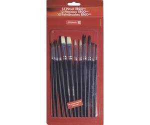 Brunnen 104893001 - Set di pennelli a setole fini, n. 2, 4, 6, 10 (2 per ciascun modello)