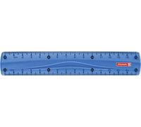 Brunnen 104971533 - Righello per scuola e ufficio, 15 cm, con maniglia, per destrorsi e sinistri, colore: Blu