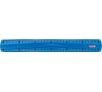 Brunnen 104973033 - Righello per scuola e ufficio, 30 cm, con maniglia, per destrorsi e sinistri, colore: Blu