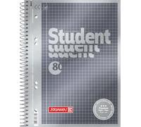 Brunnen, 1067174 Blocco note/quaderno, Premium Duo, raffinata copertina con effetto metallizzato A quadretti A5