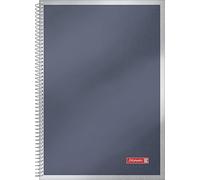 Brunnen 106793480 - Quaderno a spirale con copertina rigida, formato A4, a quadretti, con bordo e intestazione, 100 fogli (singolo, nero)