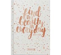 BRUNNEN 1071820171 "Gold Glitter", agenda settimanale/scolastica 2020/2021, 2 pagine = 1 settimana, formato foglio 12 x 16 cm, copertina rigida imbottita
