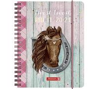 BRUNNEN 1071850081 "Ponylove", agenda settimanale/scolastica 2020/2021, 2 pagine = 1 settimana, formato foglio 12 x 16 cm, formato A6, copertina in PP