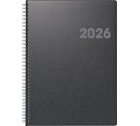 BRUNNEN 1076365906 | Buchkalender Mod. 763 2026 | A4, Kunststoff, vulkanschwarz