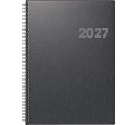 BRUNNEN 1076365907 Buchkalender Mod. 763 2027 A4, Kunststoff, vulkanschwarz