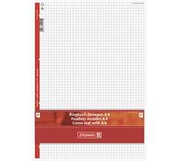 Brunnen - 50 fogli per raccoglitore ad anelli, formato A4, 70 g/mq, a quadretti, 4 fori, bianco