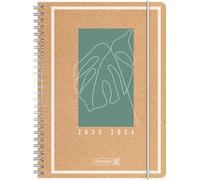 BRUNNEN Agenda scolastica (2025/2026) "Jungle Leaf", 2 pagine = 1 settimana, A5, 208 pagine, copertina in carta kraft