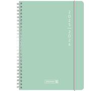 BRUNNEN Schülerkalender (2025/2026) "Plain Mint", 2 Seiten = 1 Woche, A5, 208 Seiten, PP-Umschlag, mint