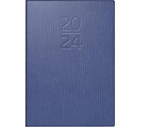 BRUNNEN Agenda settimanale modello 713 2024, 2 pagine = 1 settimana, formato foglio: 7,2 x 10,2 cm, blu