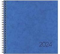 BRUNNEN Agenda settimanale modello 766 2024, 2 pagine = 1 settimana, formato foglio: 21 x 20,5 cm, blu