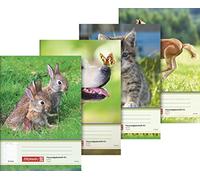Brunnen Animal 104681402 Homework Book A5, 48 fogli, 4 design)