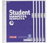 Brunnen - Blocco A4 LIN 80Bl RCP, 5 pz, colore: Blu