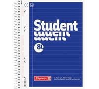 Brunnen - Block notes per studenti, rilegatura a spirale, 70 g/mq, A5, a righe, 80 fogli