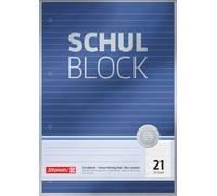 Brunnen Block Premium - Blocco scolastico, formato A4, colore: Blu