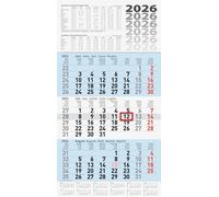 BRUNNEN Calendario 3 mesi 2026 | blu, 300 × 560 mm