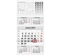 BRUNNEN Calendario 5 mesi 2023, 30 x 59 cm, retro in un unico pezzo: grigio