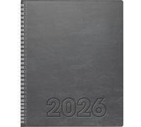 BRUNNEN Calendario a libro mod. Manager Wt 7 Weektimer 2026 | 210 × 260 mm ecopelle grigio
