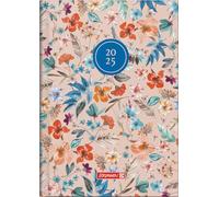 BRUNNEN Calendario a libro modello 796 (2025) "Botanical", 2 pagine = 1 settimana, A5, 128 pagine, copertina grafica, multicolore